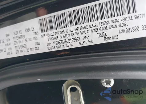 2018 Ram 1500 Big Horn 4X4 6'4 Box из США, поврежденный, VIN 1C6RR7GT6JS138967